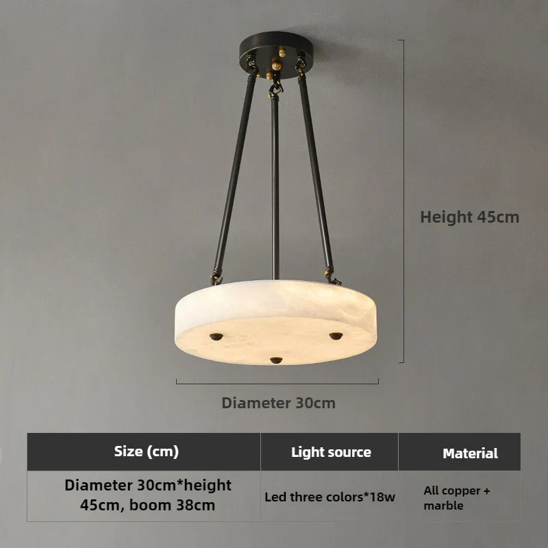 lustre en marbre et cuivre design moderne minimaliste rétro led - Image 7