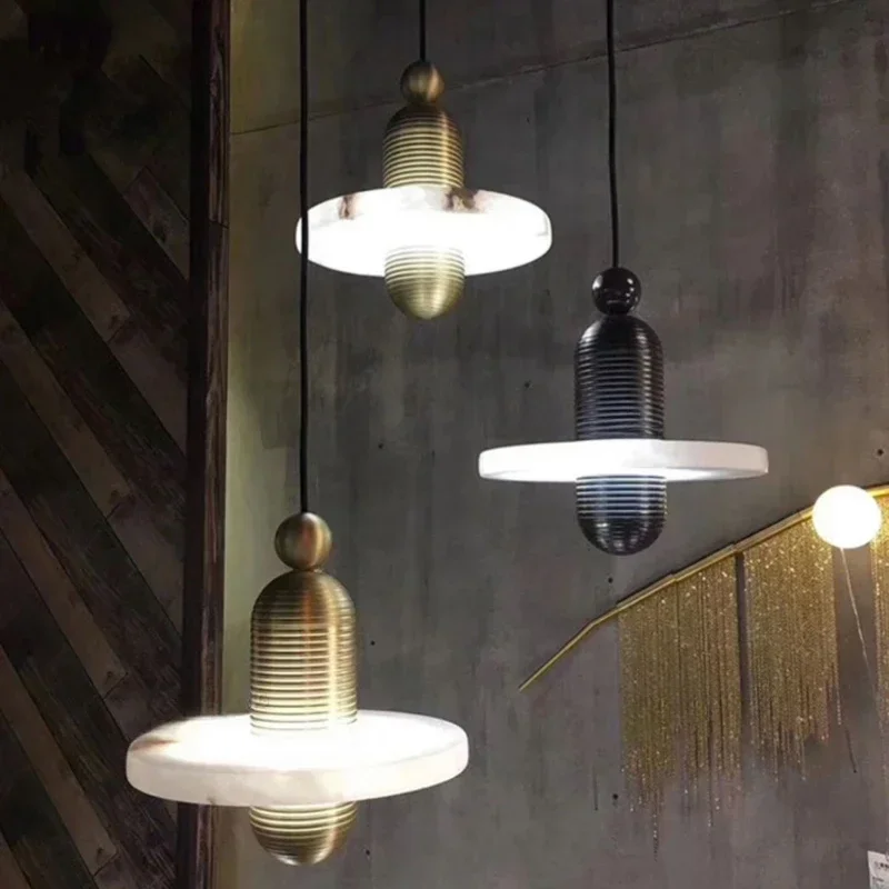 lustre en marbre et métal pour décoration nordique élégante - Image 4