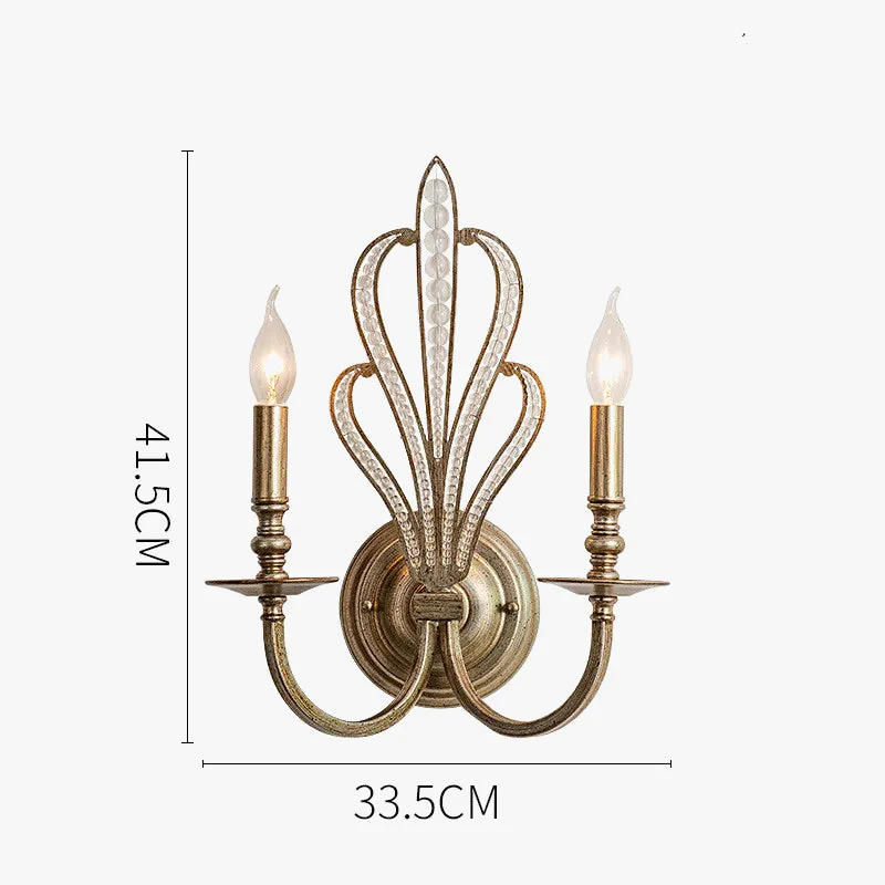 lustre en métal doré antique avec décoration en cristal - Image 5