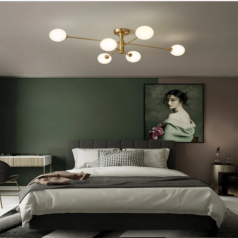 lustre en or avec boule de verre pour éclairage intérieur - Image 9
