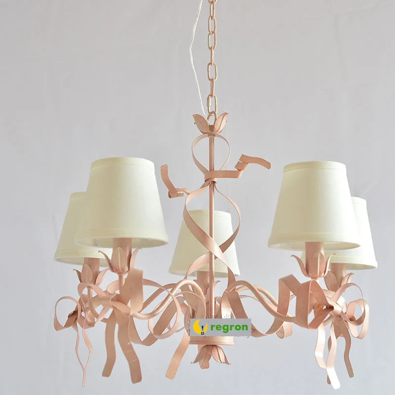 lustre en ruban rose pour chambre d'enfant élégante - Image 3
