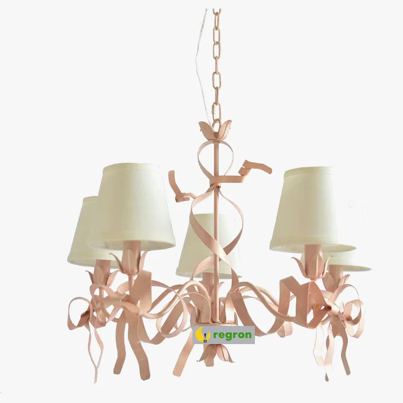 lustre en ruban rose pour chambre d'enfant élégante - Image 4