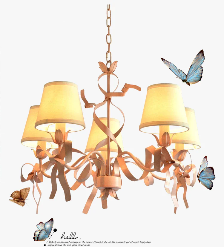 lustre en ruban rose pour chambre d'enfant élégante - Image 7