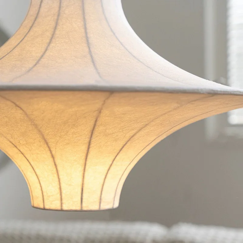 lustre en soie design japonais style wabi-sabi pour un éclairage élégant - Image 4