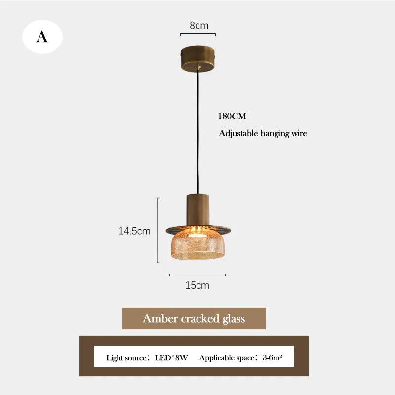 lustre en verre craquelé design rétro minimaliste pour intérieur moderne - Image 10