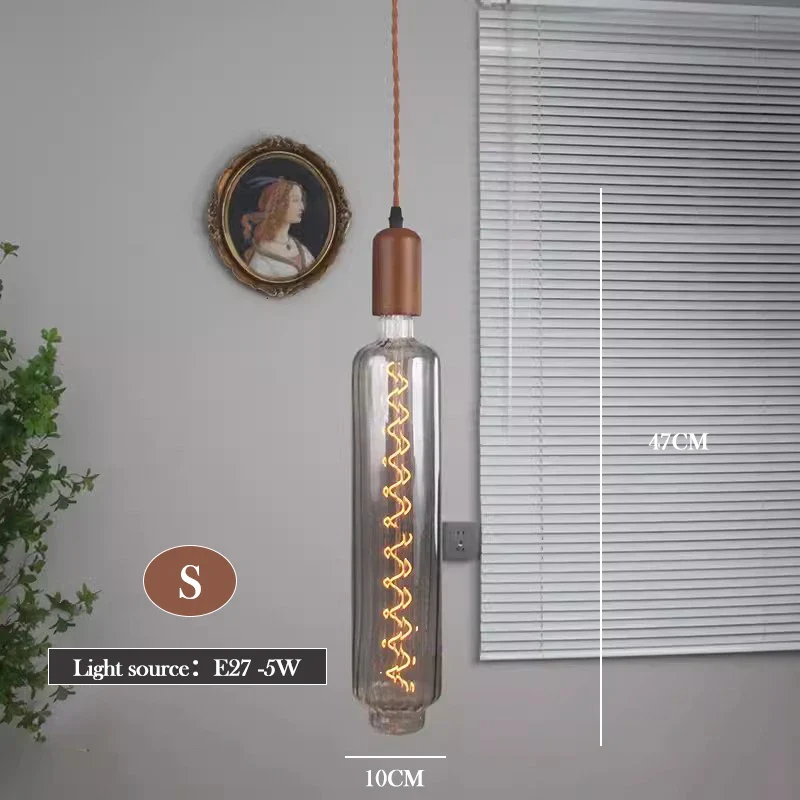 lustre en verre d'art rétro en bois massif créatif pour décoration intérieure - Image 17