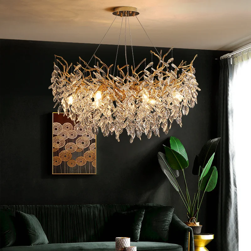 lustre en verre doré design luxueux pour décoration intérieure - Image 2