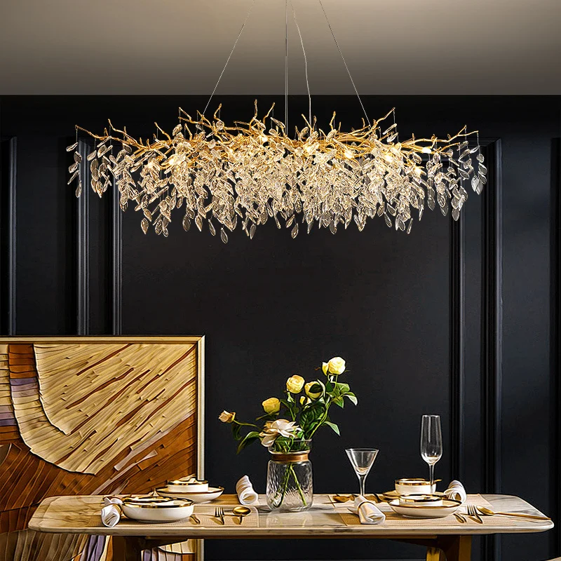 lustre en verre doré design luxueux pour décoration intérieure - Image 4