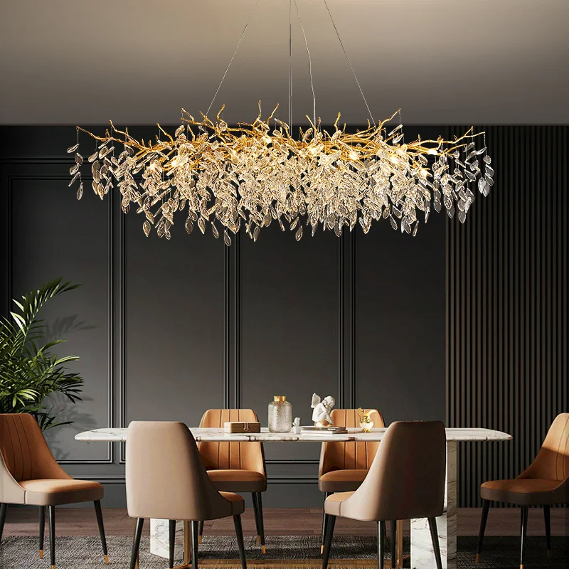 lustre en verre doré design luxueux pour décoration intérieure - Image 5