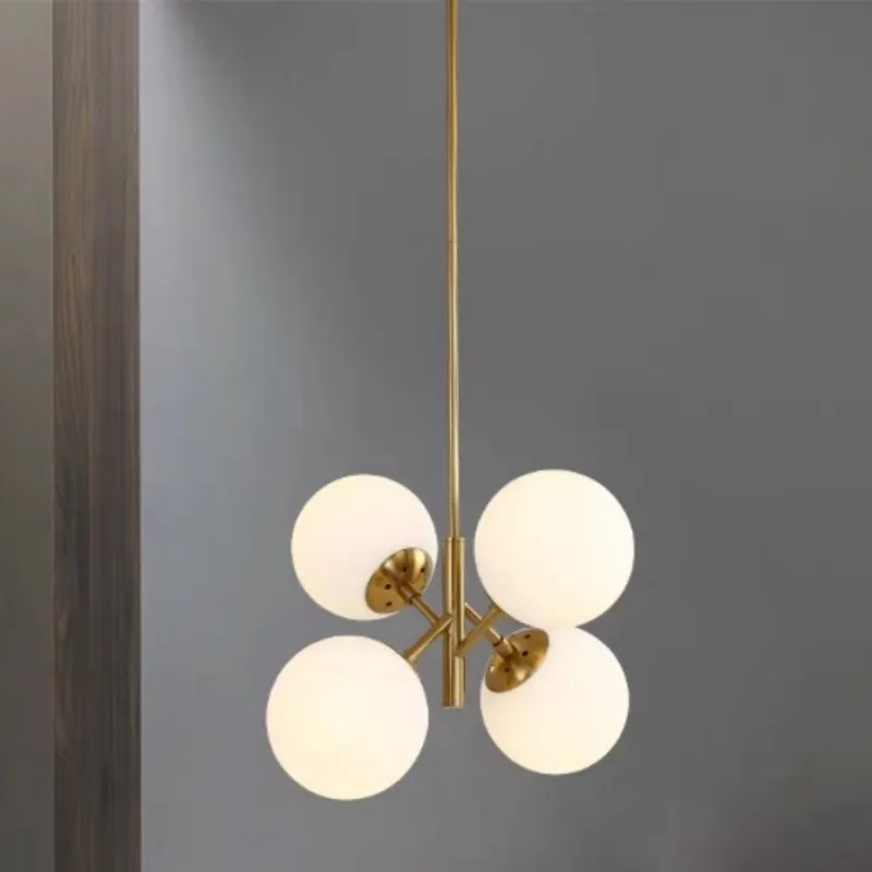 lustre en verre laiteux style nordique pour décoration intérieure - Image 6