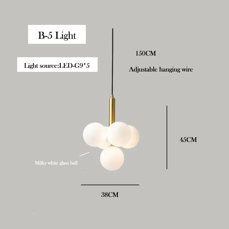lustre en verre laiteux style nordique pour décoration intérieure - Image 8