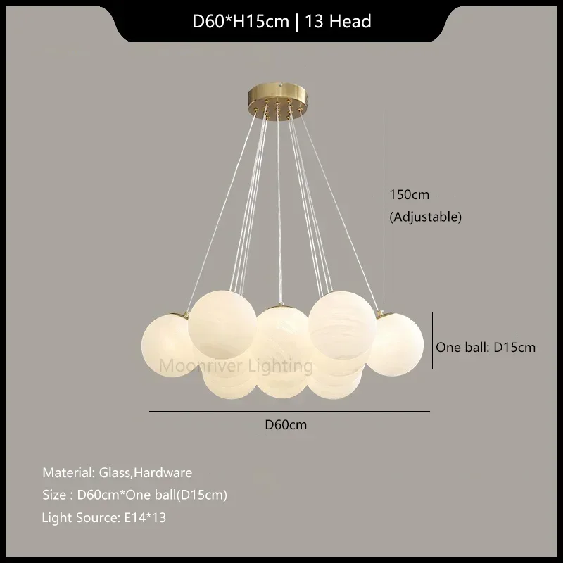 lustre en verre moderne style français pour décoration intérieure - Image 8