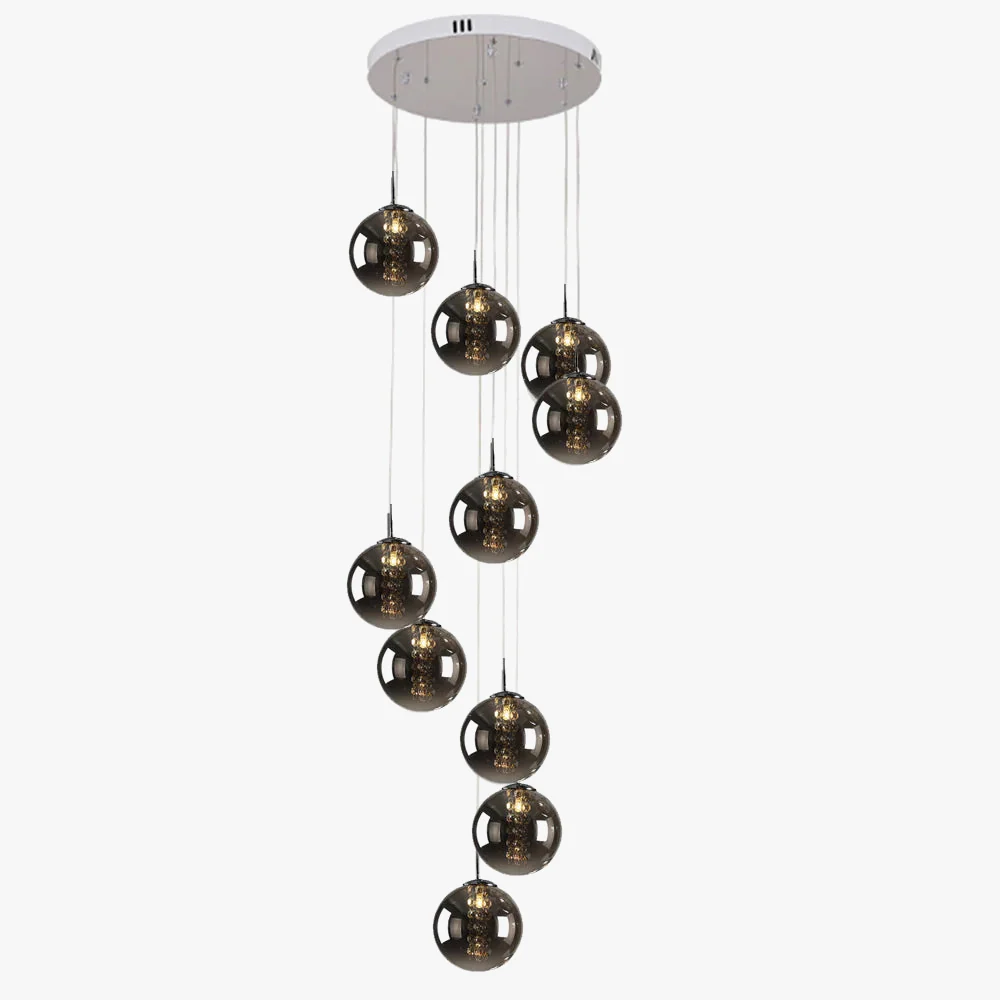 lustre en verre pour escalier design moderne à led