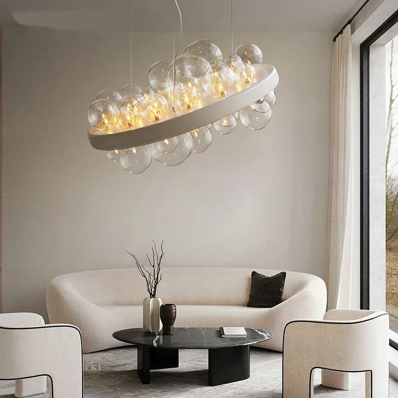 lustre en verre transparent design moderne pour décoration intérieure - Image 2