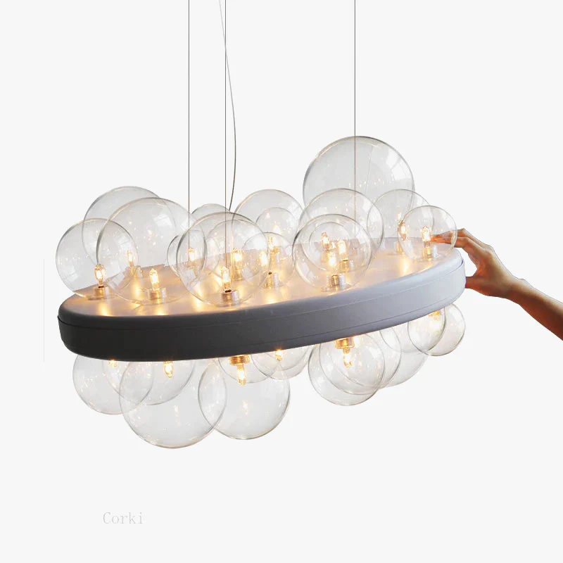 lustre en verre transparent design moderne pour décoration intérieure - Image 5