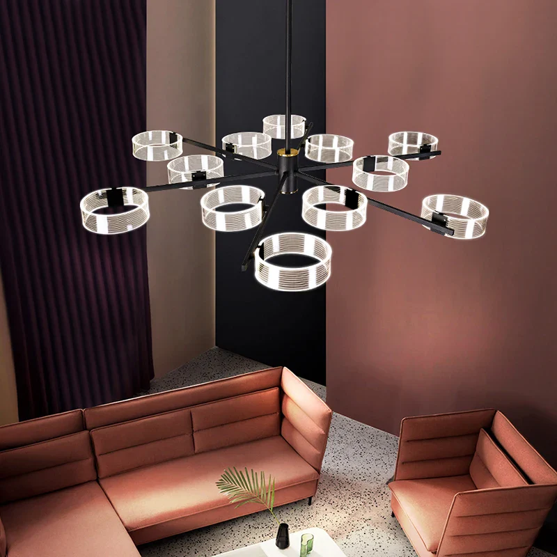lustre industriel acrylique led pour éclairage intérieur décoratif - Image 5