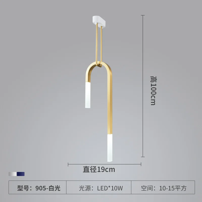 lustre led créatif en forme de u pour éclairage moderne - Image 6