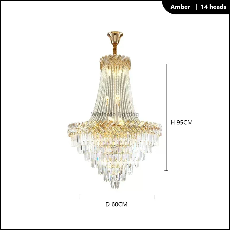 lustre led en cristal design moderne pour villa duplex - Image 12