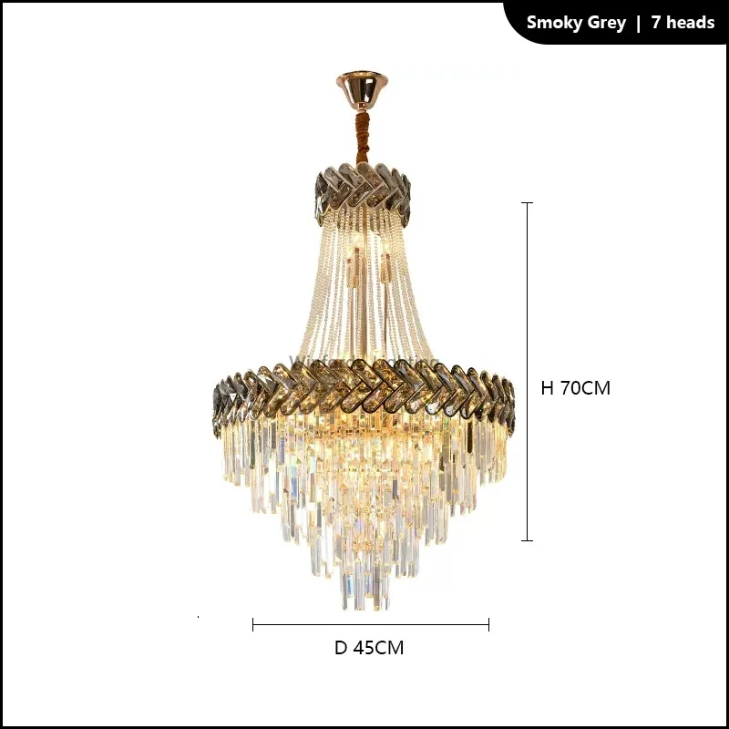 lustre led en cristal design moderne pour villa duplex - Image 13