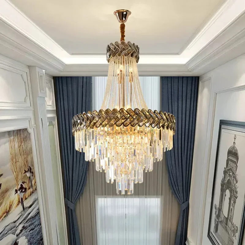 lustre led en cristal design moderne pour villa duplex - Image 3