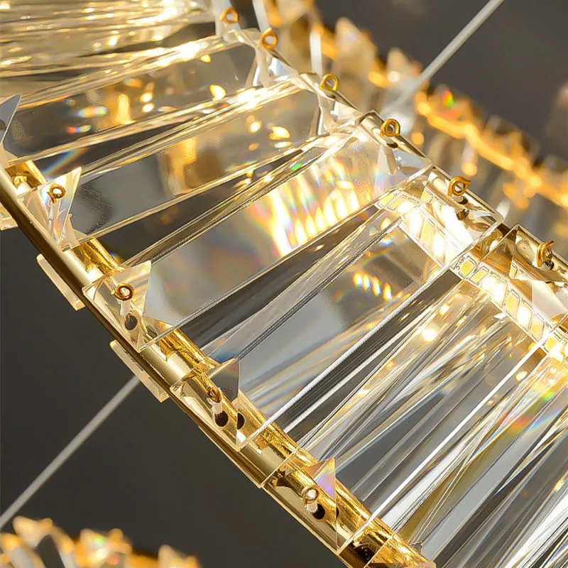 Lustre Led en cristal moderne pour salle à manger salon cuisine chambre plafond suspension lampe or télécommande suspension - Image 4