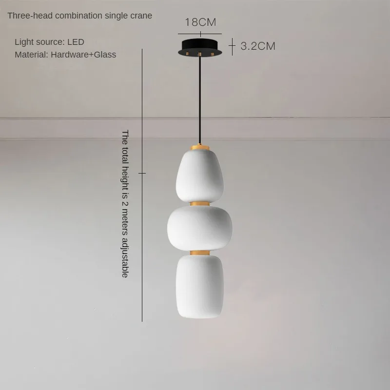 lustre led en verre design minimaliste japonais créatif et artistique - Image 10