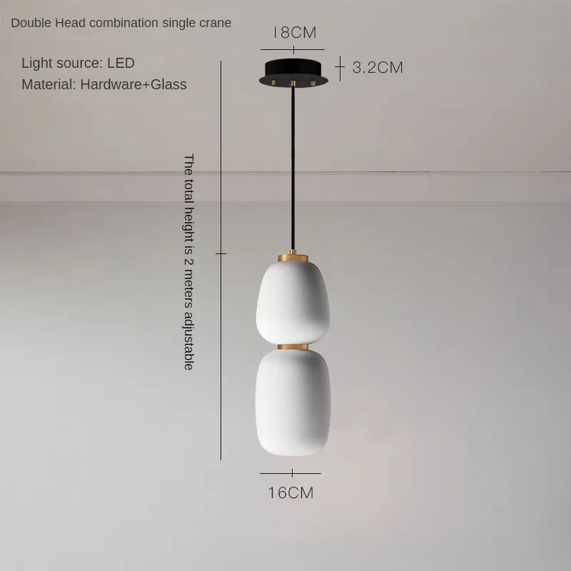 lustre led en verre design minimaliste japonais créatif et artistique - Image 11