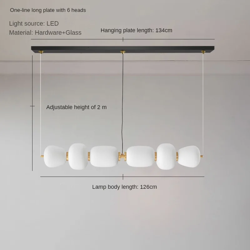 lustre led en verre design minimaliste japonais créatif et artistique - Image 12