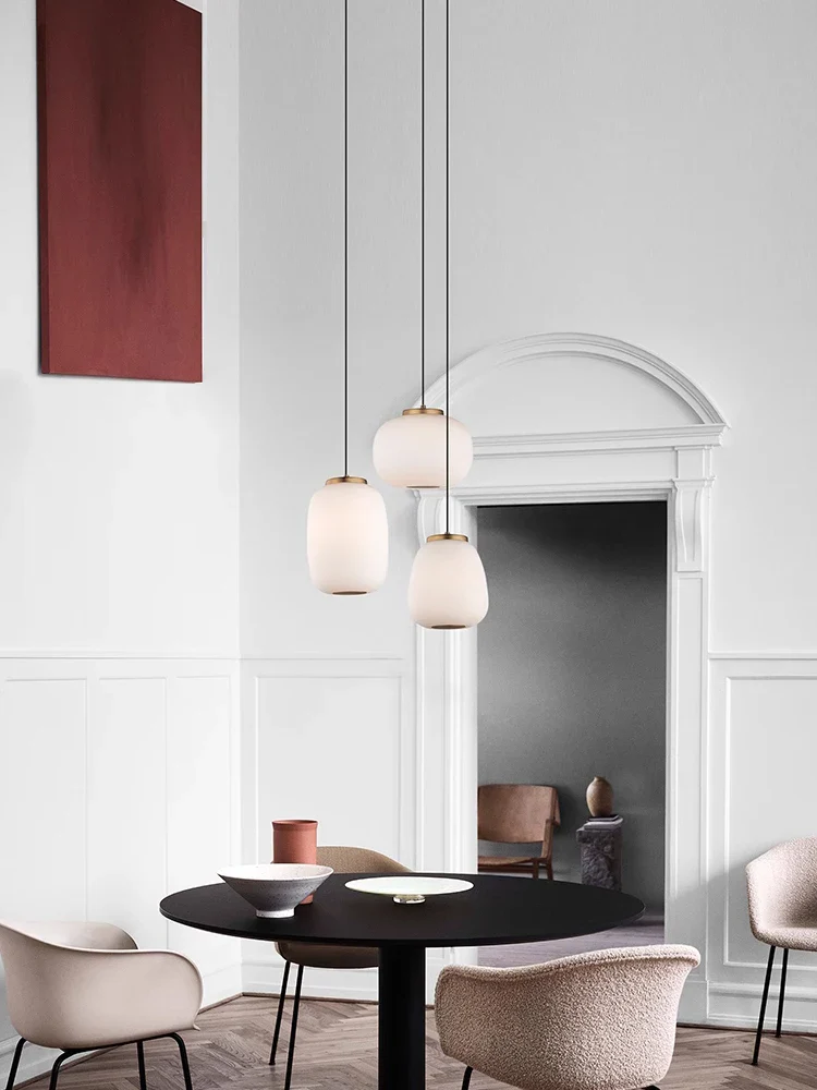 lustre led en verre design minimaliste japonais créatif et artistique - Image 4