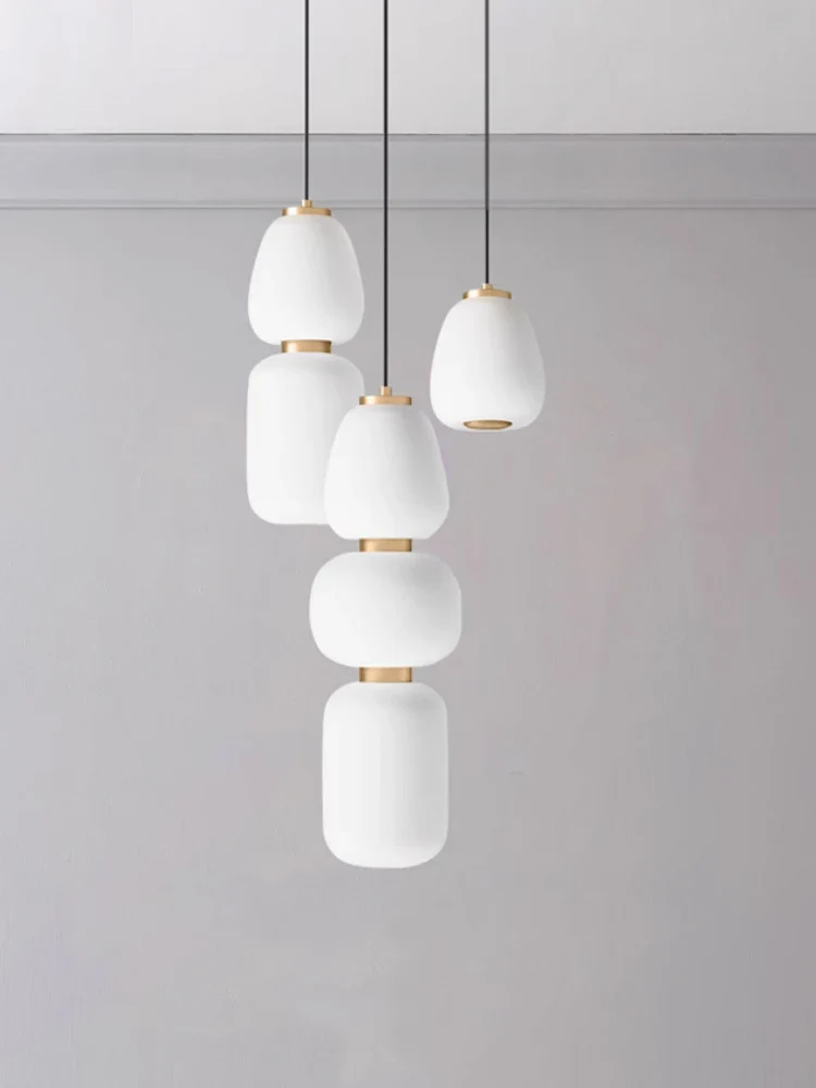 lustre led en verre design minimaliste japonais créatif et artistique - Image 5