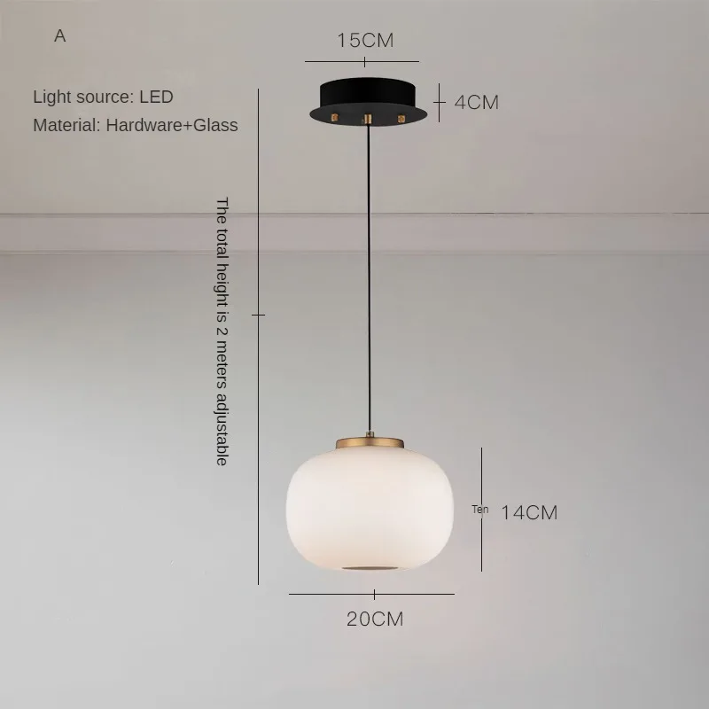 lustre led en verre design minimaliste japonais créatif et artistique - Image 7