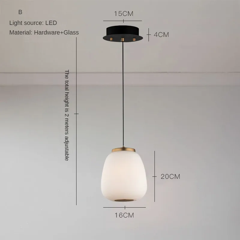 lustre led en verre design minimaliste japonais créatif et artistique - Image 9