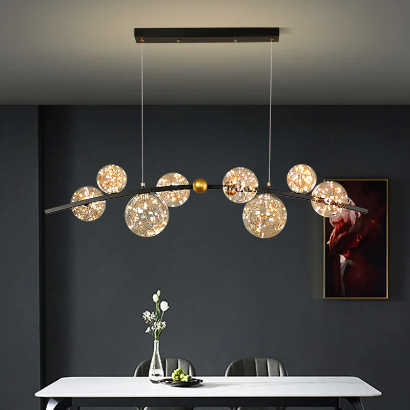 lustre led en verre design pour éclairage intérieur décoratif - Image 2
