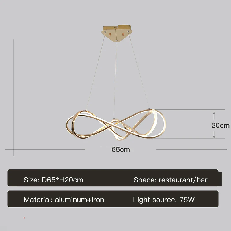 lustre led moderne avec télécommande design élégant et courbé - Image 10
