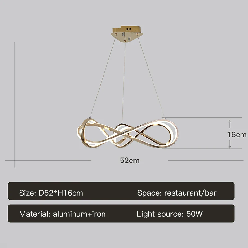 lustre led moderne avec télécommande design élégant et courbé - Image 11