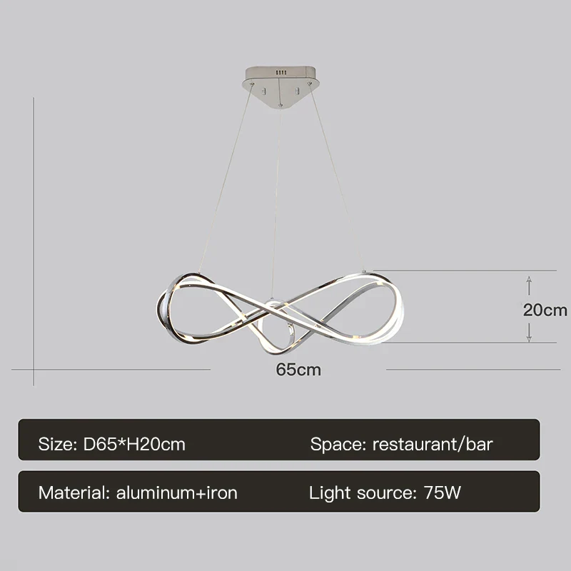 lustre led moderne avec télécommande design élégant et courbé - Image 7