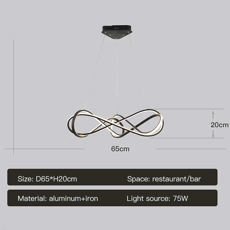 lustre led moderne avec télécommande design élégant et courbé - Image 8