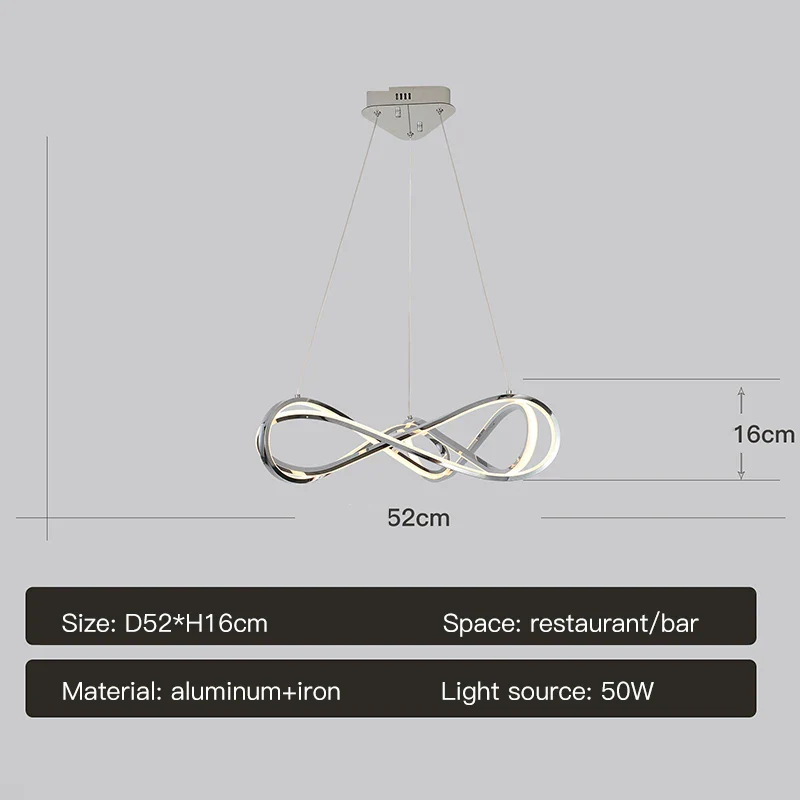 lustre led moderne avec télécommande design élégant et courbé - Image 9