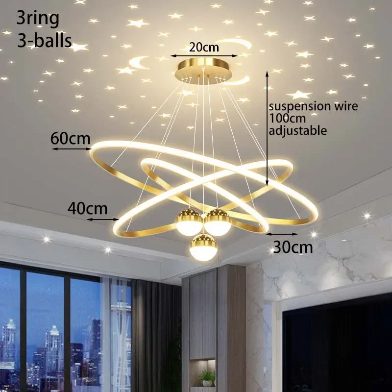 lustre led moderne ciel étoilé pour décoration intérieure - Image 13