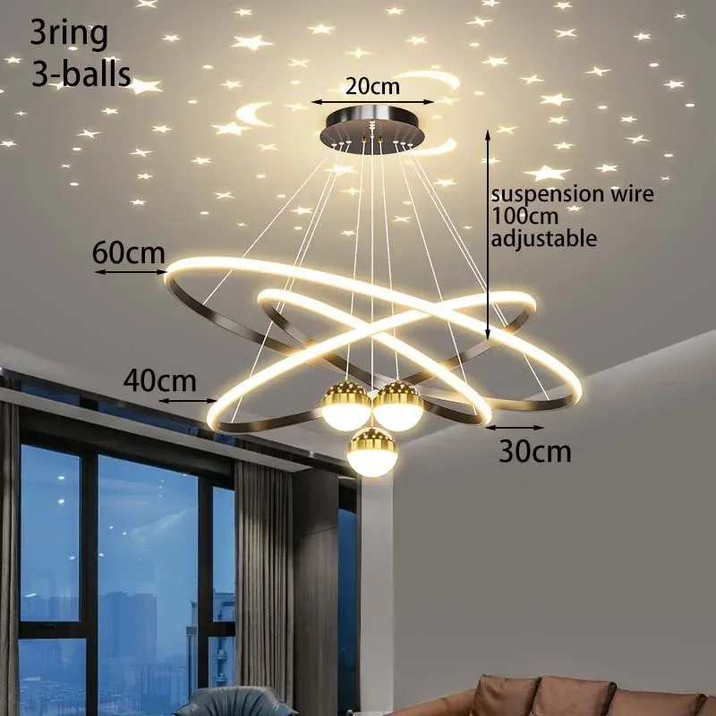 lustre led moderne ciel étoilé pour décoration intérieure - Image 7