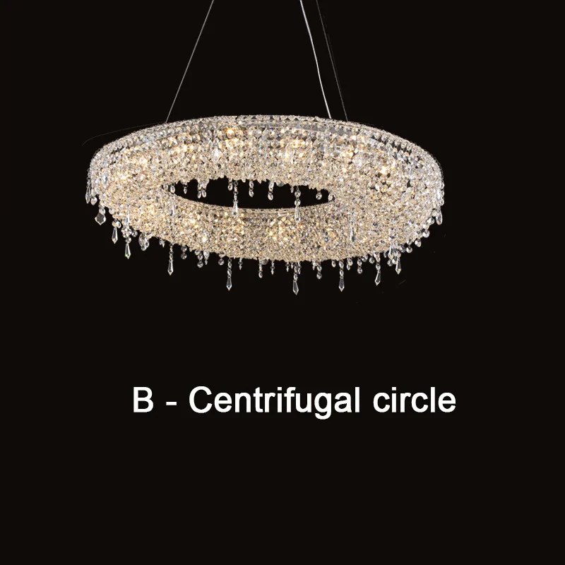 lustre led moderne de luxe en cristal pour hôtel duplex villa - Image 10