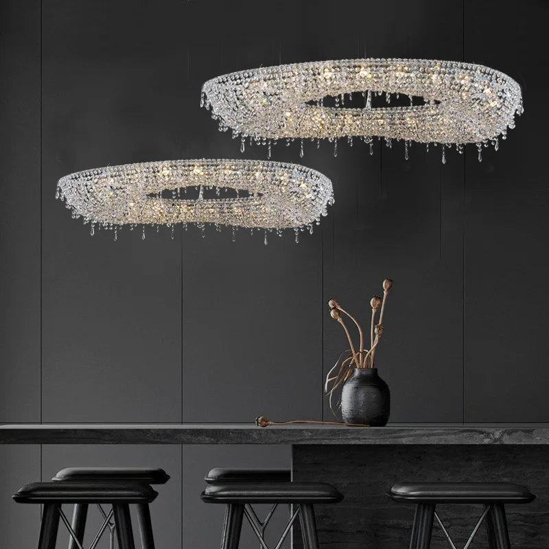 lustre led moderne de luxe en cristal pour hôtel duplex villa - Image 2