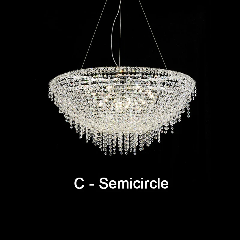 lustre led moderne de luxe en cristal pour hôtel duplex villa - Image 9