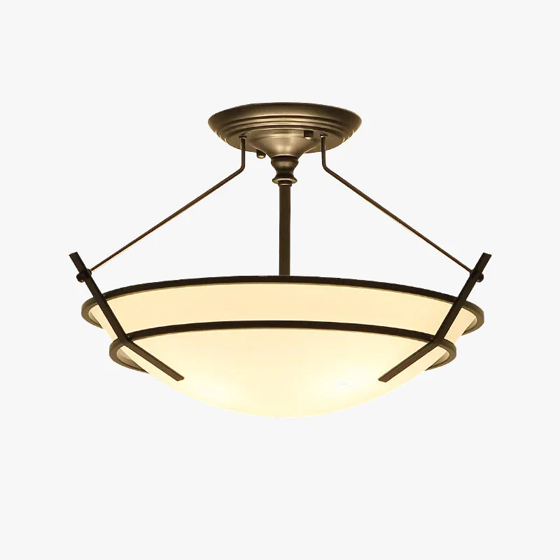lustre led style campagnard américain en fer forgé et verre - Image 3