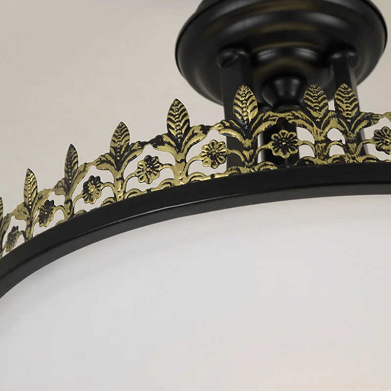 lustre led style campagnard américain en fer forgé et verre - Image 5