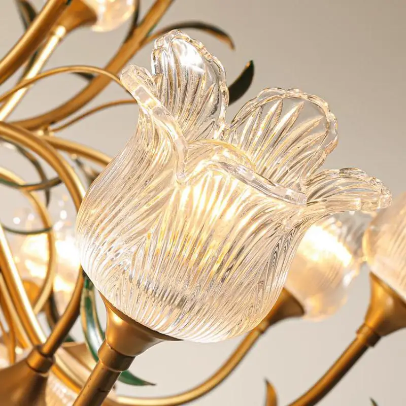 lustre méditerranéen en verre avec motifs floraux tendance - Image 6