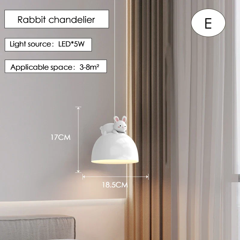 lustre mignon pour chambre d'enfant avec nœud lapin - Image 12