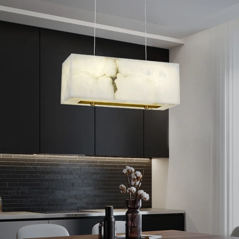 lustre minimaliste en marbre et cuivre pour espaces modernes - Image 3