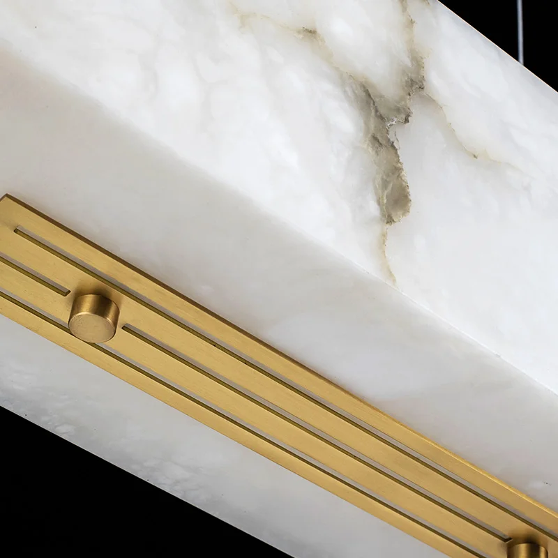 lustre minimaliste en marbre et cuivre pour espaces modernes - Image 4