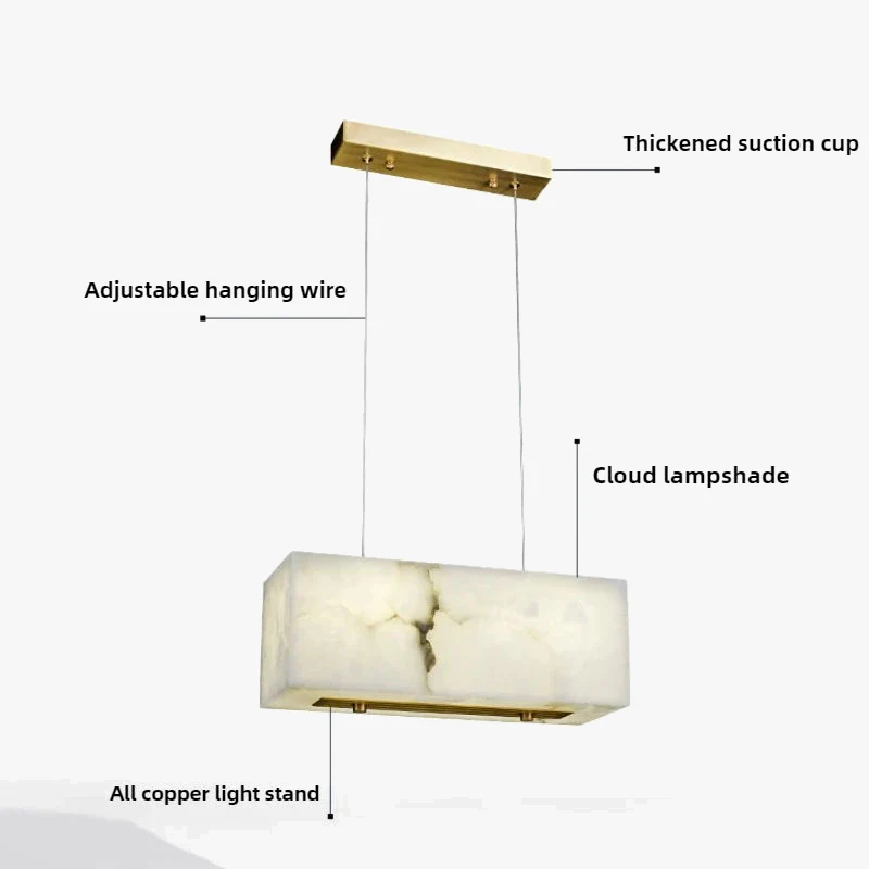 lustre minimaliste en marbre et cuivre pour espaces modernes - Image 5